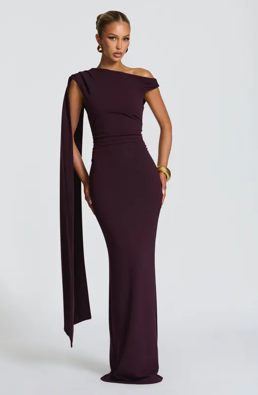 VESTIDO LARGO KYLIE - CIRUELA