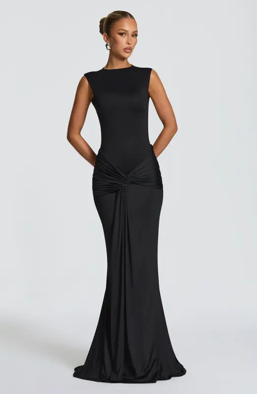VESTIDO LARGO LORENZA - NEGRO
