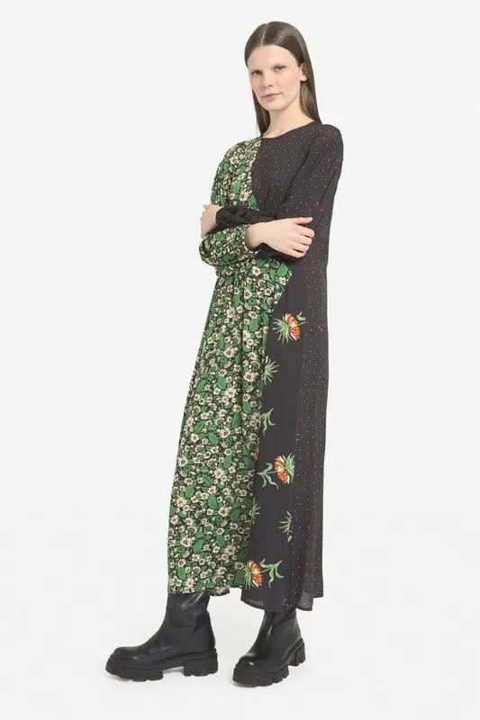 Vestido largo lunares y flores Ottod'ame
