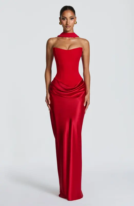 VESTIDO LARGO MAGGIE - ROJO