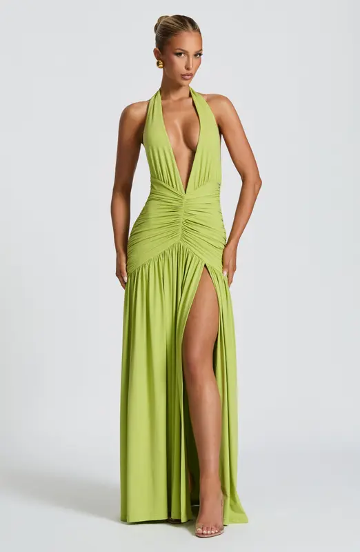 VESTIDO LARGO MELANIA - OLIVA