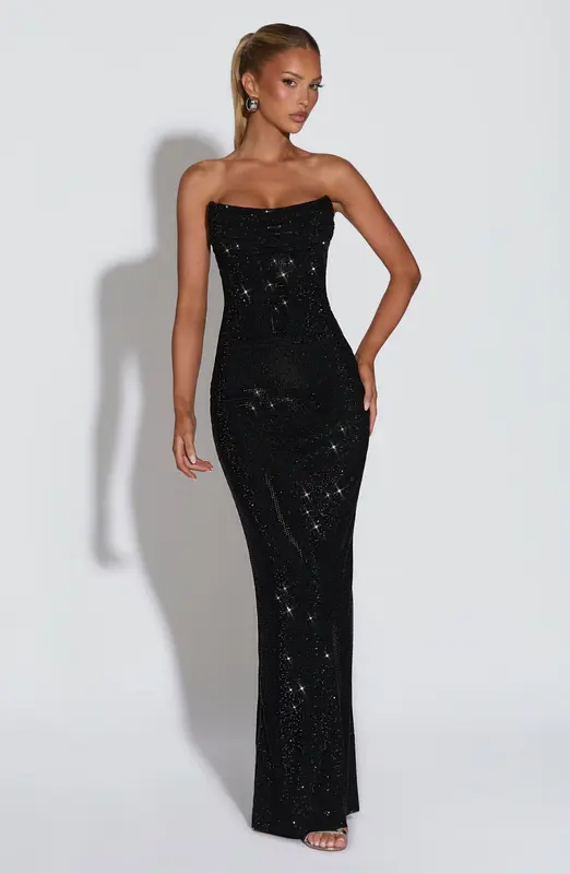 VESTIDO LARGO MIRABELLA - NEGRO