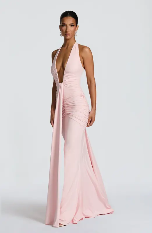VESTIDO LARGO ROSETTA - ROSA EMOCIÓN