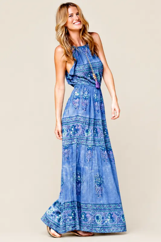 Vestido Largo Ruffled Armhole
