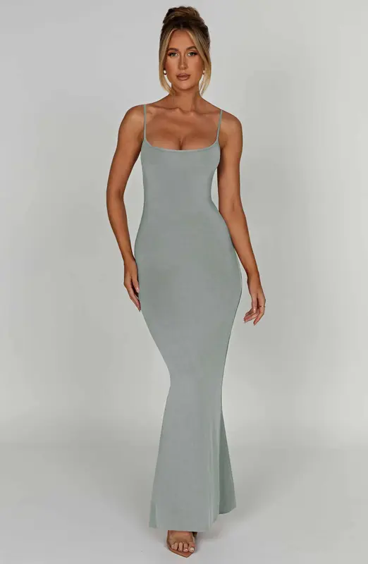 VESTIDO LARGO SASKIA - ACERO