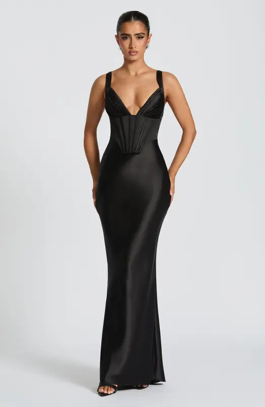 VESTIDO LARGO SHAE - NEGRO