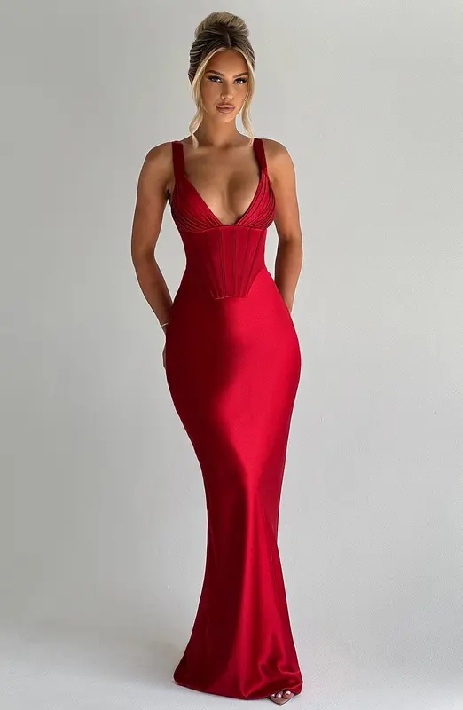 VESTIDO LARGO SHAE - ROJO
