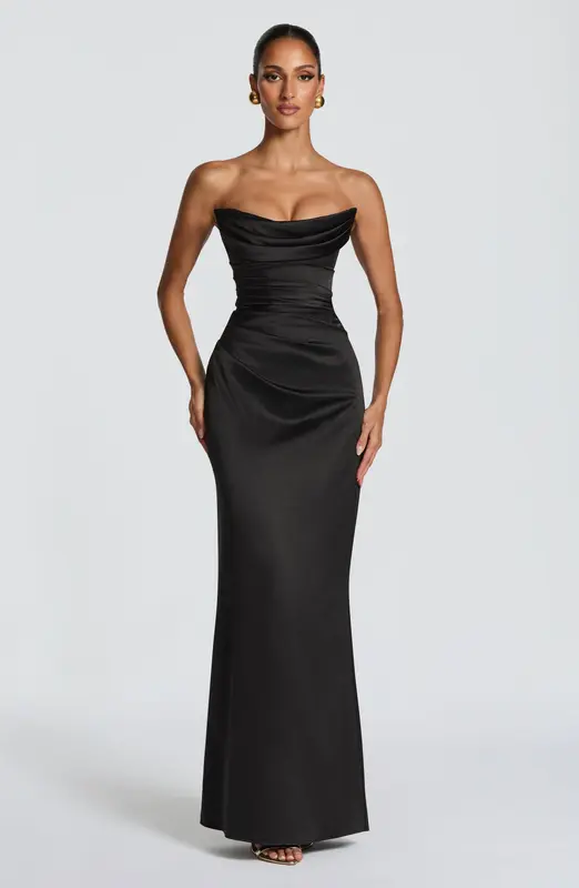 VESTIDO LARGO VESSA - NEGRO