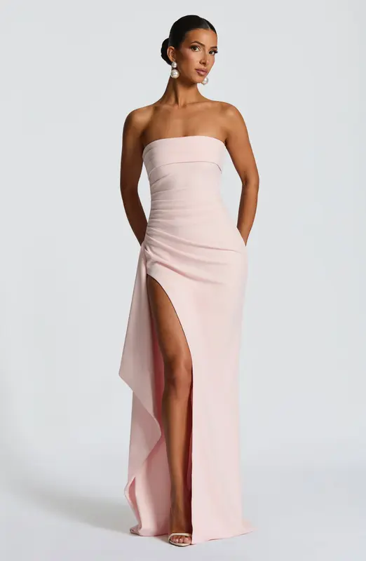 VESTIDO LARGO ZAFIRA - ROSA MELOCOTÓN