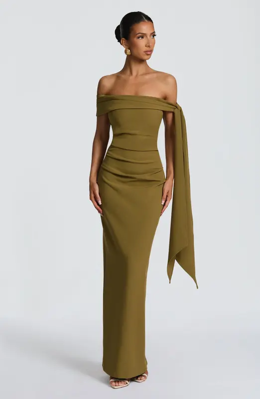 VESTIDO MAXI ADDIE - VERDE OLIVA