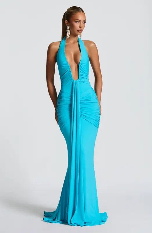 VESTIDO MAXI ROSETTA - AQUA