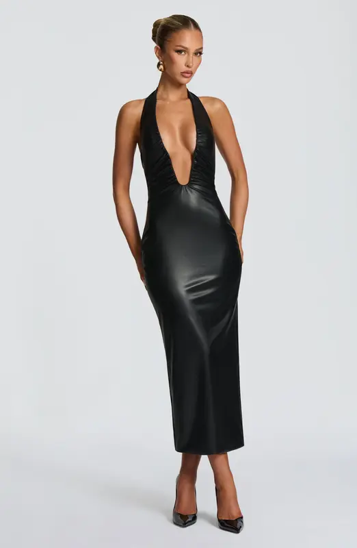 VESTIDO MIDI AINSLEY - NEGRO