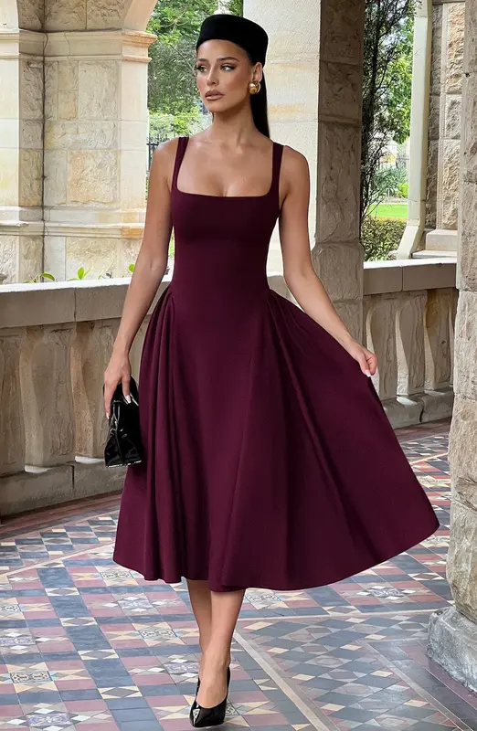 VESTIDO MIDI BETTY - LACA CEREZA