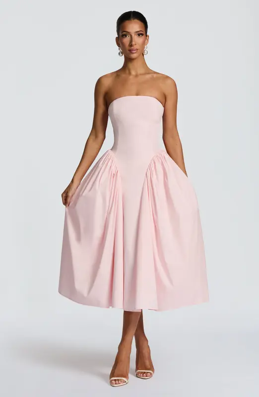 VESTIDO MIDI DARLA - ROSA EMPOLVADO