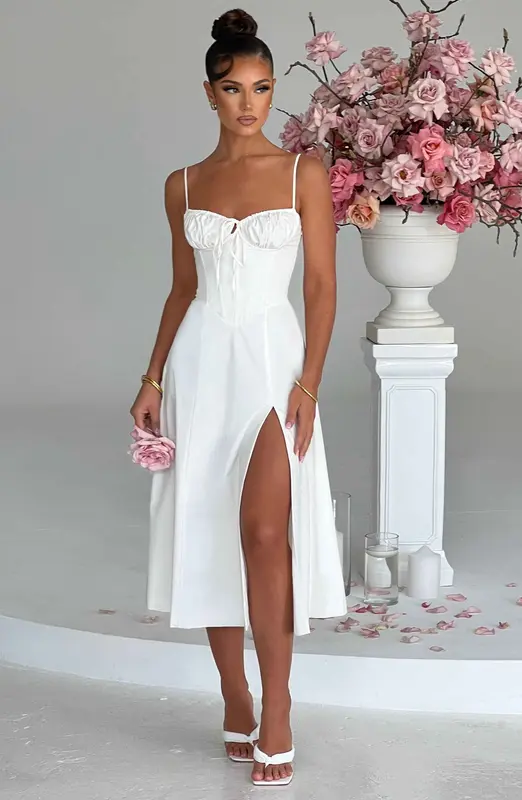 VESTIDO MIDI DEANNA - MARFIL