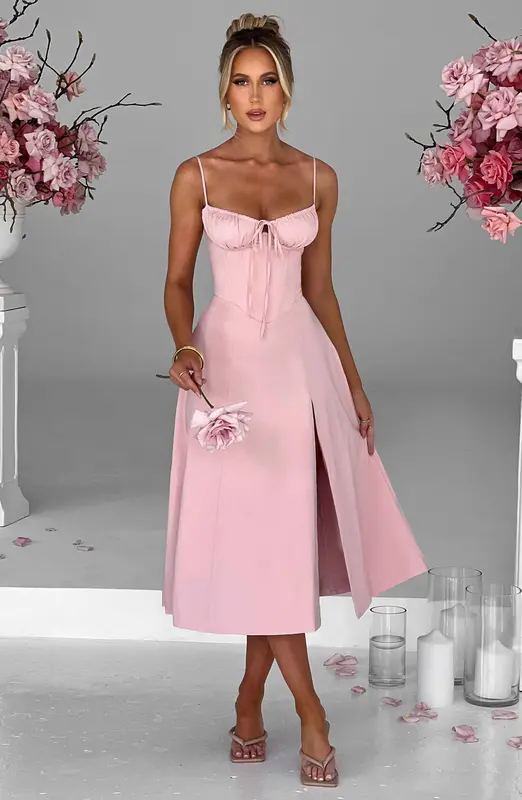 VESTIDO MIDI DEANNA - ROSA PALO