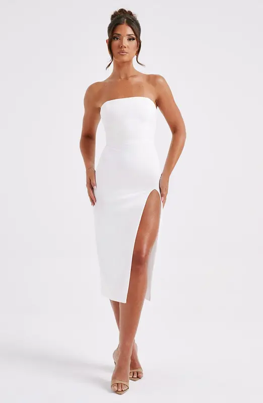 VESTIDO MIDI EMMALINE - MARFIL