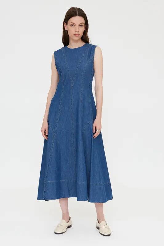 VESTIDO MIDI EVASÉ VAQUERO