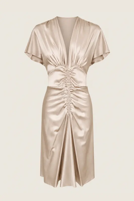 Vestido Midi Fruncido