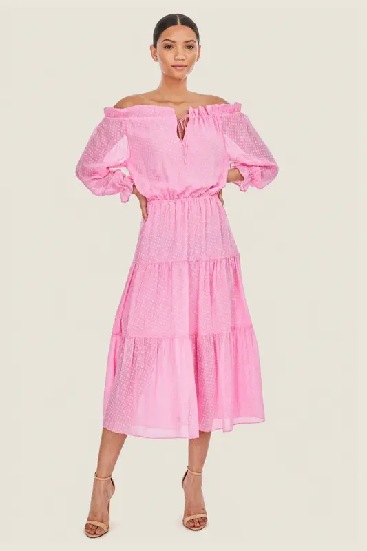 Vestido Midi Leoni Candy Pink