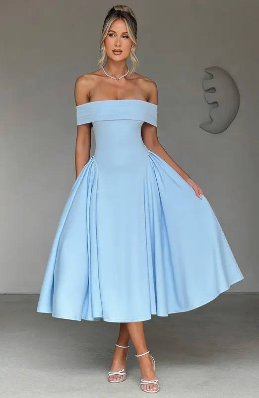 VESTIDO MIDI MIRANDA - AZUL