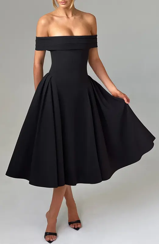 VESTIDO MIDI MIRANDA - NEGRO