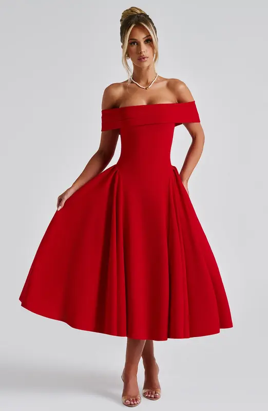 VESTIDO MIDI MIRANDA - ROJO