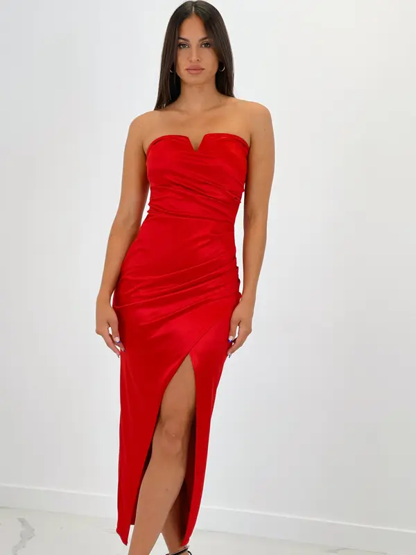Vestido midi palabra de honor