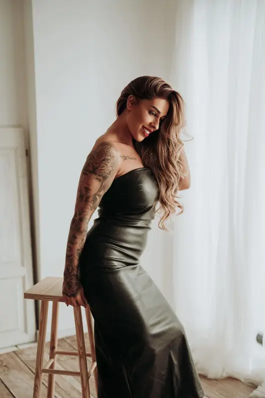 Vestido Midi polipiel " Valeria "