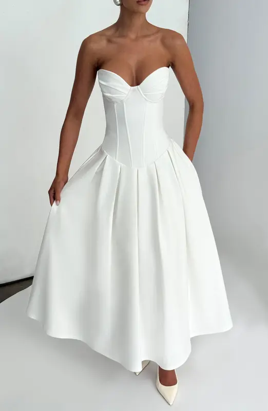 VESTIDO MIDI SALMA - MARFIL