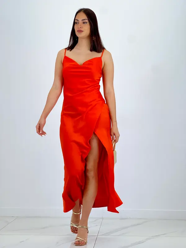 Vestido midi satinado Paula
