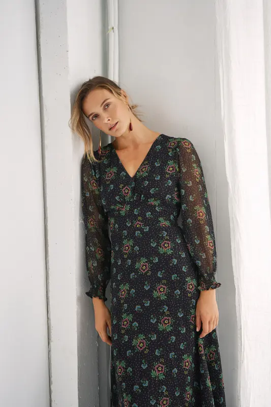 Vestido Patricia Folk Black