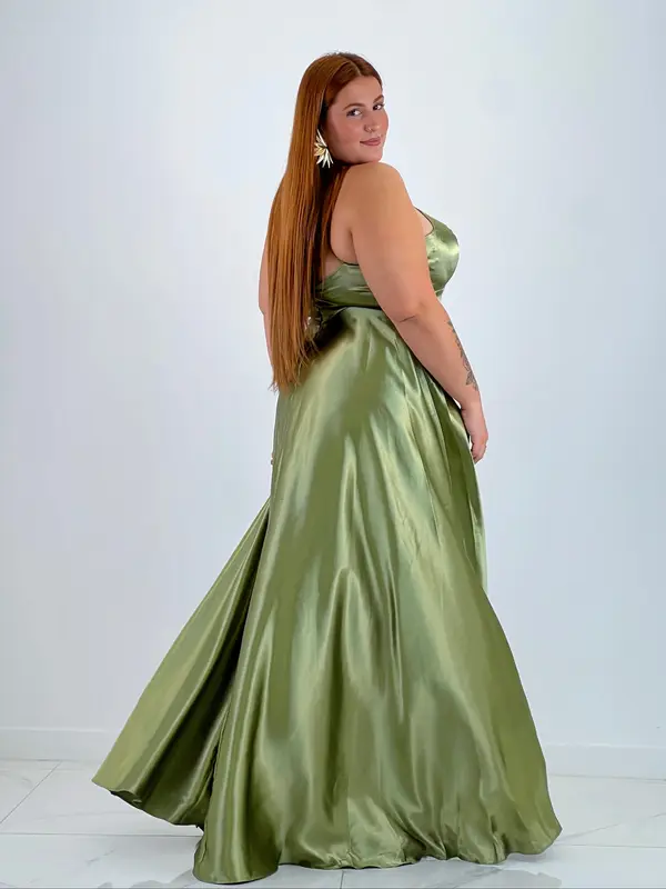 Vestido raso ceremonia Emma