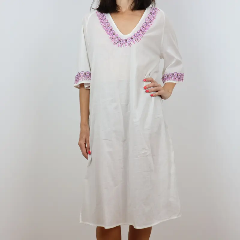 Vestido túnica blanco playa