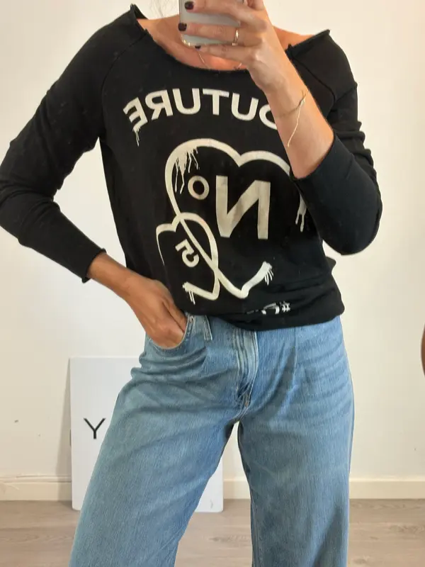VICOLO. Sudadera negra letras. T M