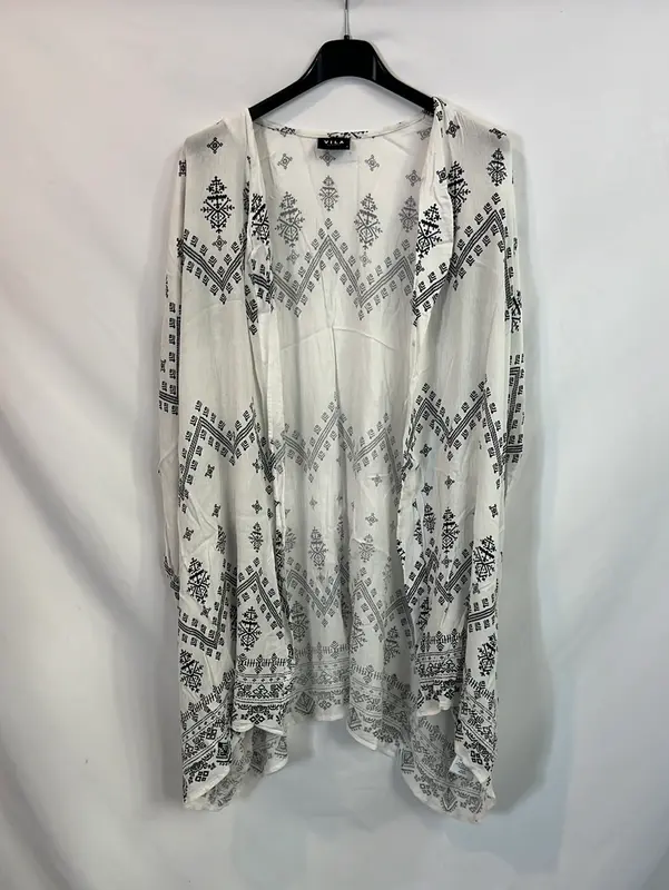 VILA CLOTHES. Kimono blanco étnico T.m