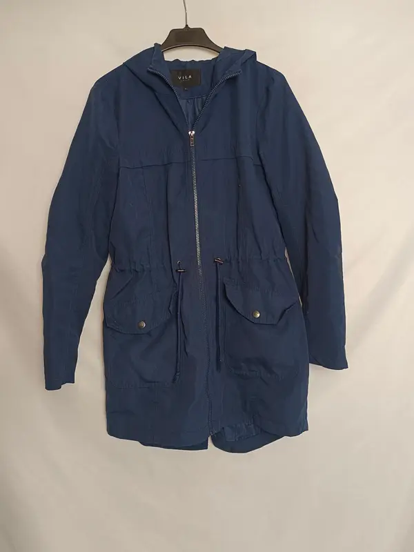 VILA. Parka fina azul T.s