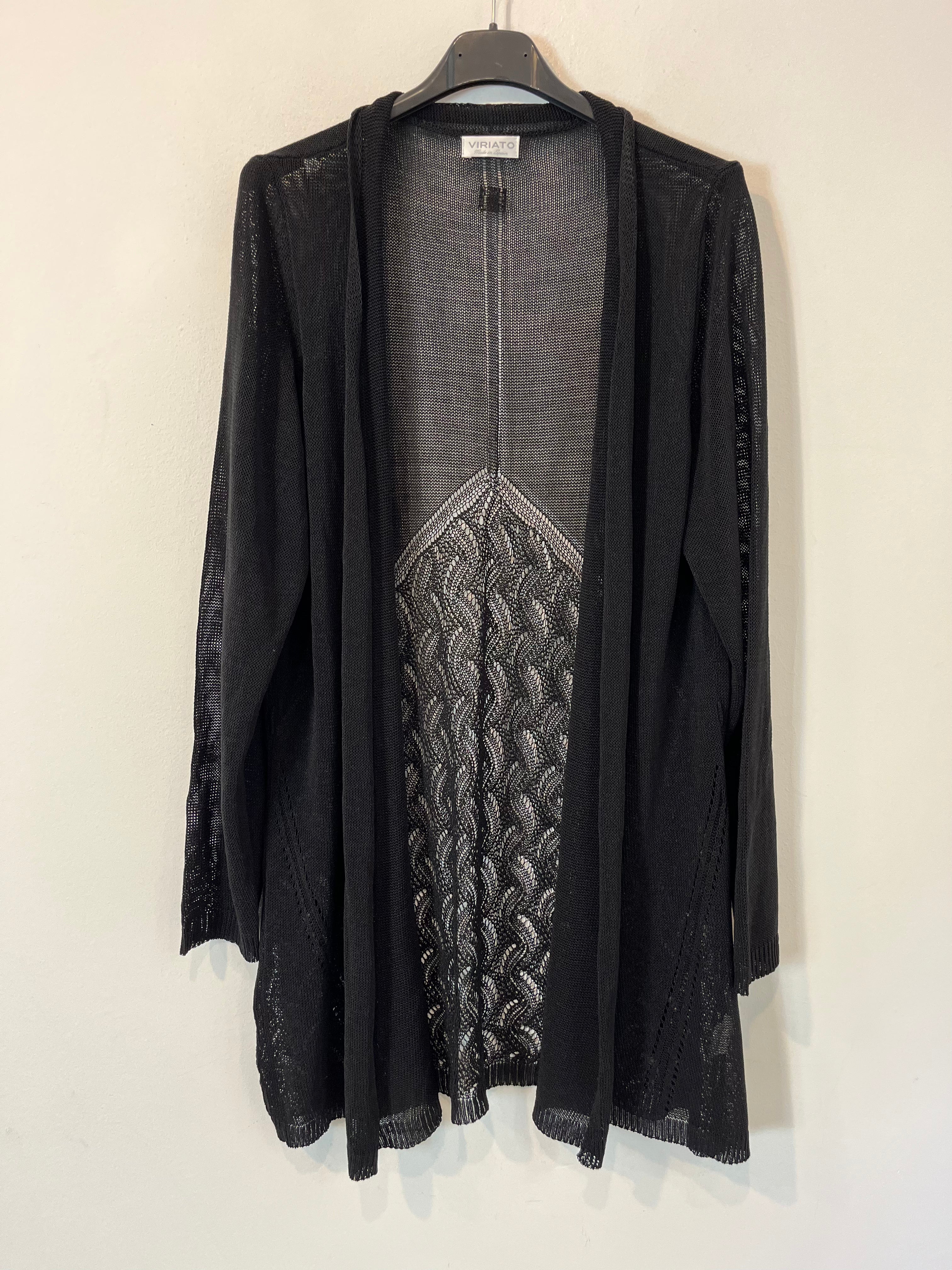 VIRIATO. Chaqueta negra fluida hilo. T M