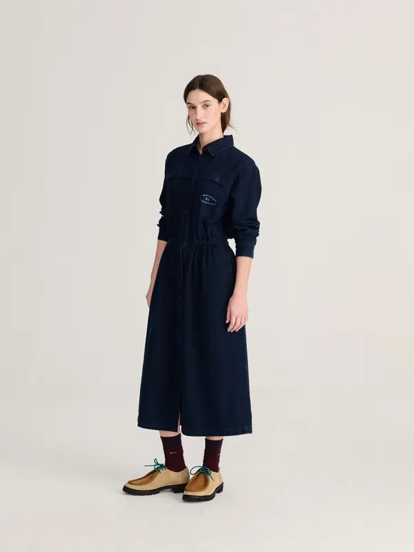 Washed denim dress