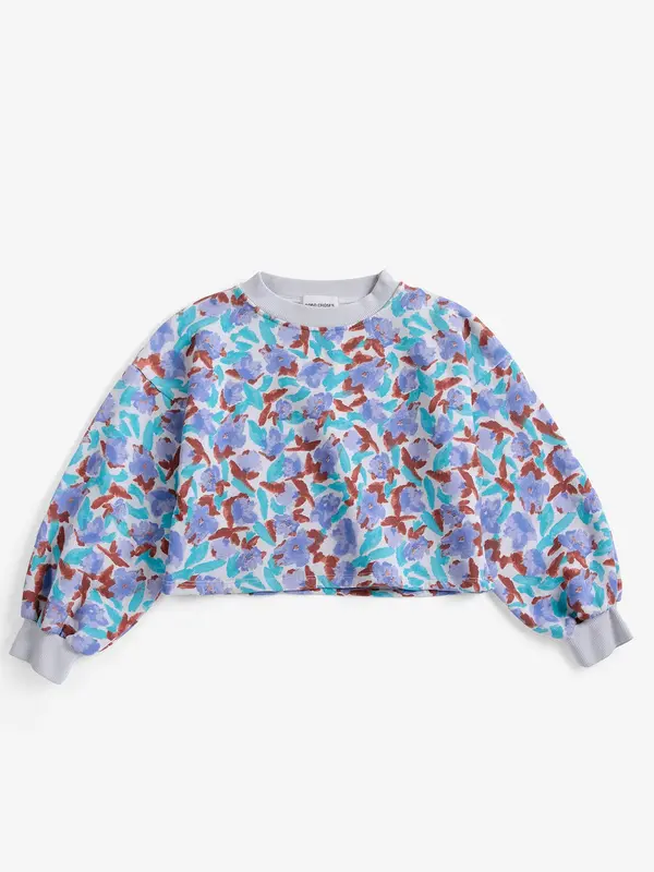 Watercolor all over cropped sweatshirt