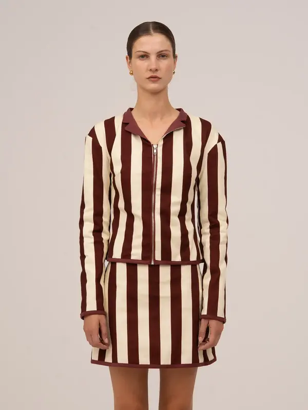 Whistle Burgundy Striped Jacket
