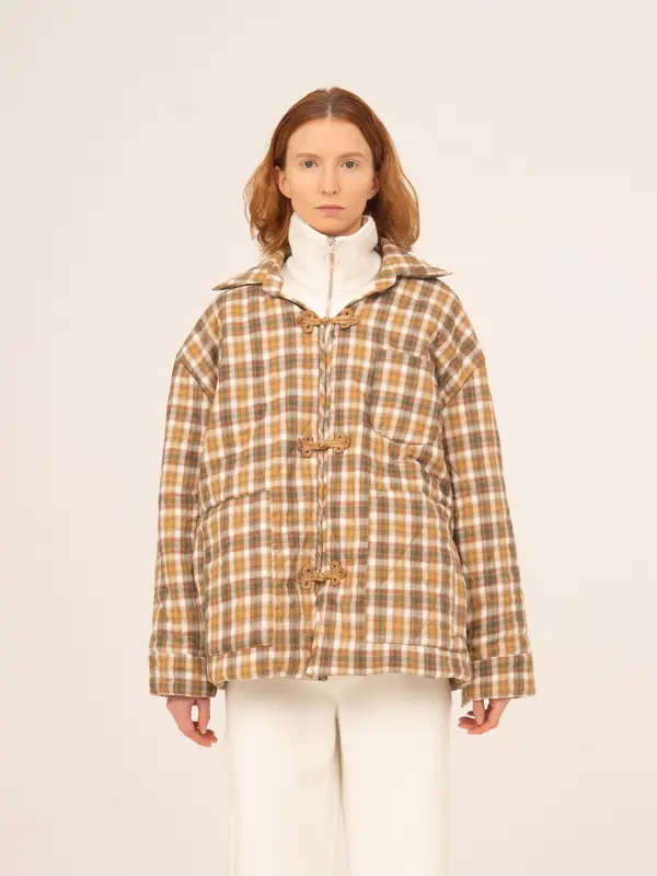 Willow Brown Plaid Puffer Jacket