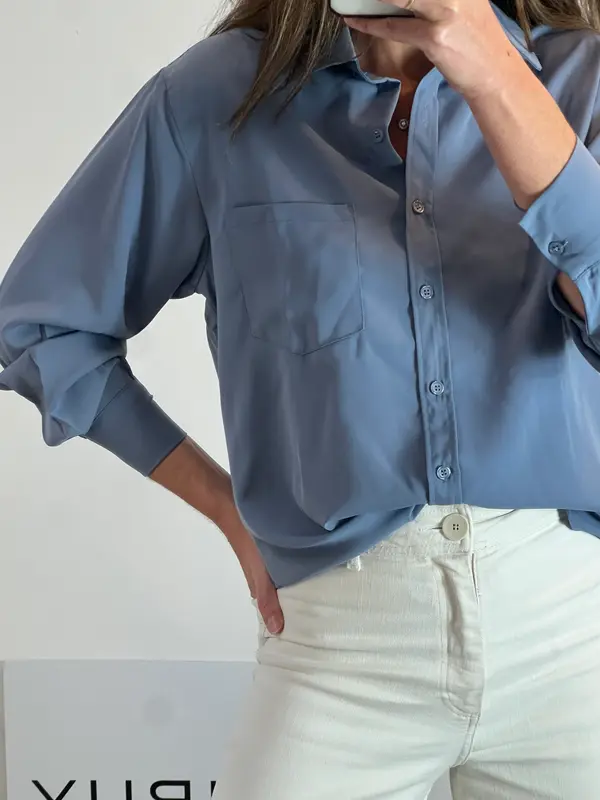 YANSOO. Camisa azul fluida T.m