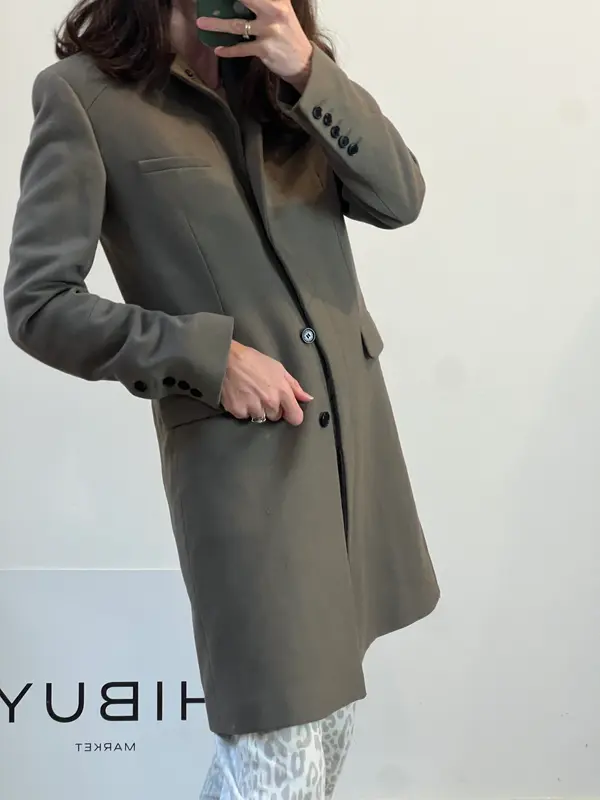 ZADIG & VOLTAIRE. Abrigo verde lana y cashmere