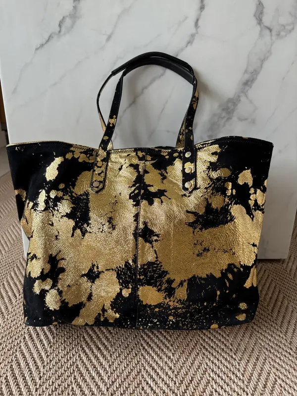ZADIG & VOLTAIRE. Bolso tote piel dorados