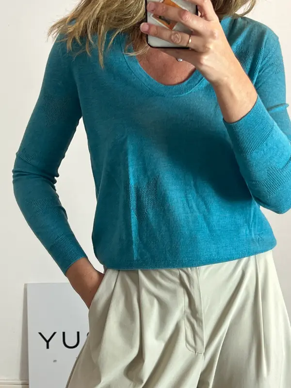 ZADIG & VOLTAIRE. Jersey lana turquesa. T S