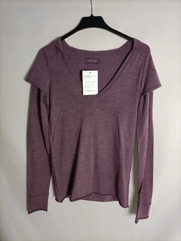 ZADIG&VOLTAIRE. Jersey malva capucha T.s