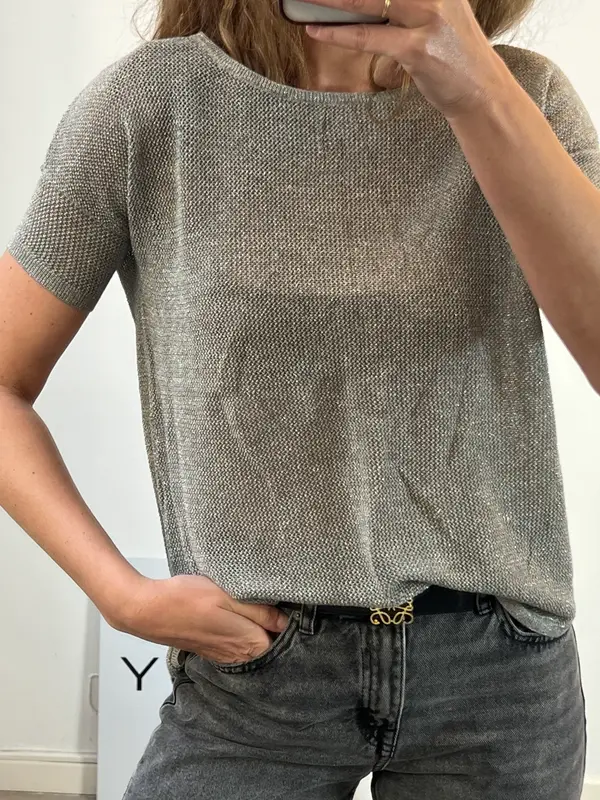 ZADIG&VOLTAIRE. Top gris hilos plateadas T.m