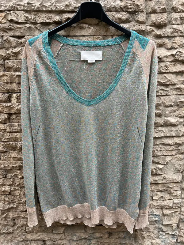 ZADIG & VOLTAIRE. Top punto hilos brillo colores. T M