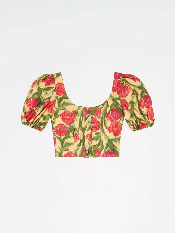 Zafira Yellow Floral Print Top